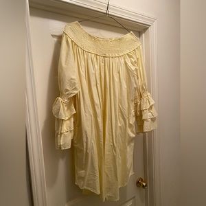 On/Off Shoulder Puff Sleeve Shirt; unique design